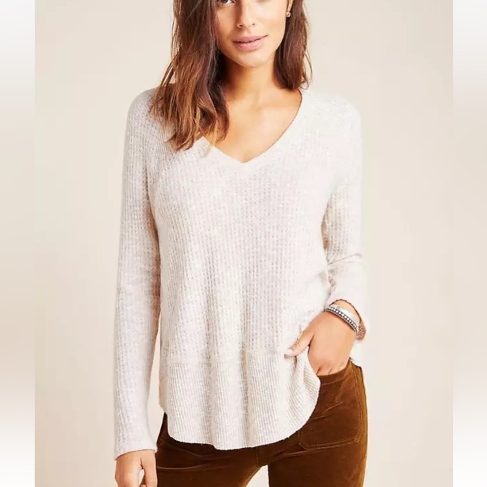 Anthropologie Eri + Ali Space Dyed Hacci Tunic Top